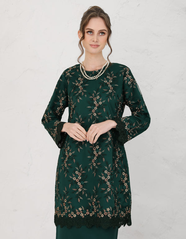 BAJU KURUNG PAHANG MODEN AMBERLEE (EMERALD GREEN)